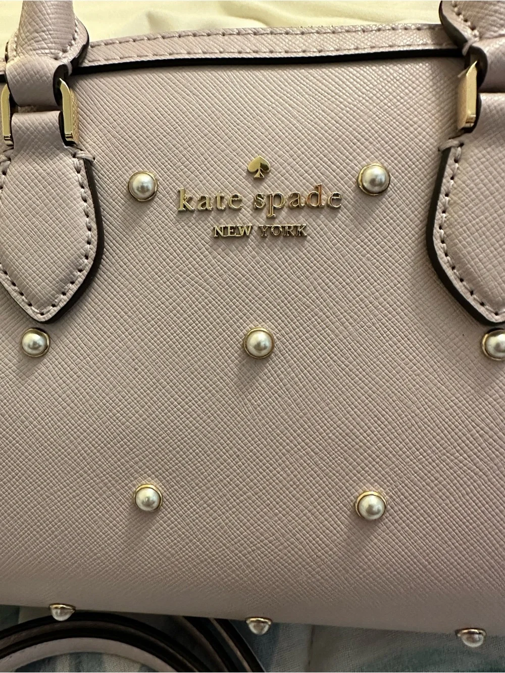 kate spade Pearl-Embellished Blush Satchel